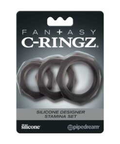 Fantasy C-Ringz Silicone Designer Stamina Cock Ring Set - Black