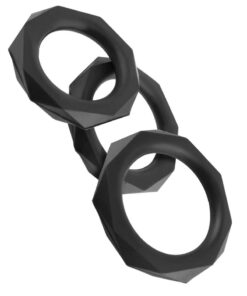 Fantasy C-Ringz Silicone Designer Stamina Cock Ring Set - Black