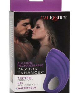 Silicone Rechargeable Passion Enhancer Cockring Waterproof Purple