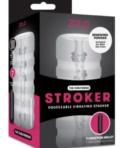 ZOLO The Girlfriend Stroker Squeezable Vibrating Masturbator with Bullet - Clear