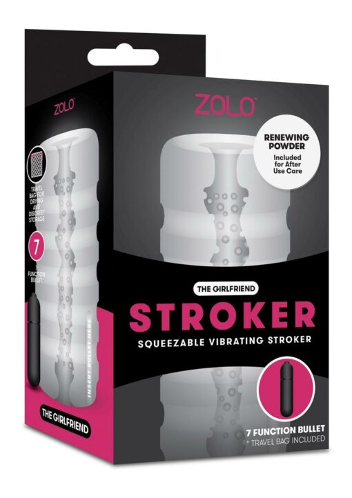 ZOLO The Girlfriend Stroker Squeezable Vibrating Masturbator with Bullet - Clear