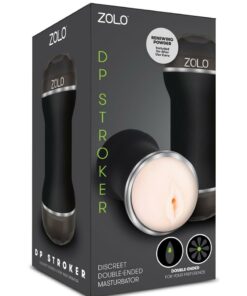 ZOLO DP Stroker Double Entry Masturbator - Pussy and Butt - Vanilla/ Black
