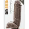 Dr. Skin Mr. D Dildo with Balls and Suction Cup 8.5in - Chocolate