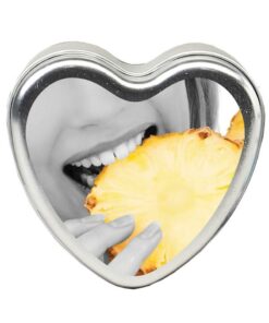 Earthly Body Heart-Shaped Hemp Seed Edible Massage Candle Pineapple 4oz