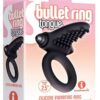 The 9`s - S-Bullet Ring Tongue Silicone Vibrating Cock Ring - Black
