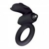 The 9`s - S-Bullet Ring Flipper Silicone Vibrating Cock Ring - Black