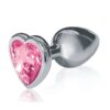 The 9`s - The Silver Starter Bejeweled Heart Stainless Steel Plug - Pink
