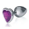 The 9`s - The Silver Starter Bejeweled Heart Stainless Steel Plug - Violet