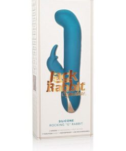 Jack Rabbit Signature Silicone Rocking G Rabbit Rechargeable Vibrator - Blue
