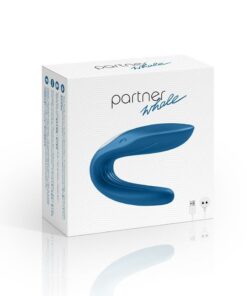 Satisfyer Double Whale Silicone USB Rechargeable Couples Vibrator Waterproof - Blue