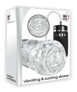 Adam and Eve Vibrating and Sucking Stroker with Remote Control - Clear
