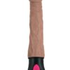 Natural Realskin Hot Cock 1 Rechargeable Warming Dildo 7in - Chocolate