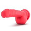 Ruse Shimmy Silicone Dildo with Balls 8.75in - Cerise