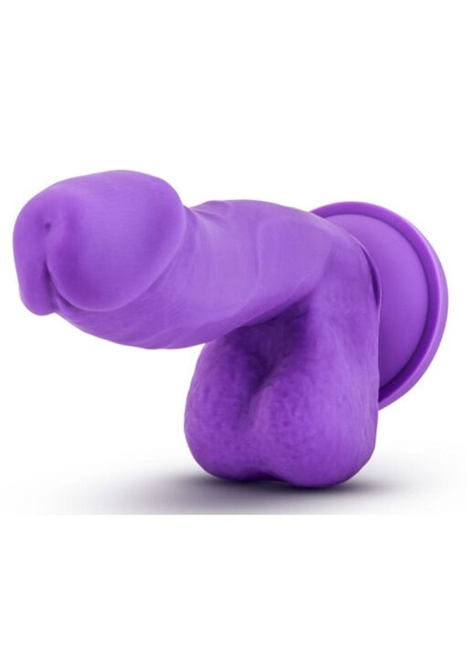 Ruse Juicy Silicone Dildo with Balls 7in - Purple