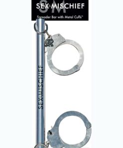 Sex and Mischief Spreader Bar With Metal Cuffs - Silver