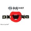 Sex and Mischief Silicone Lips Open Mouth Gag - Red