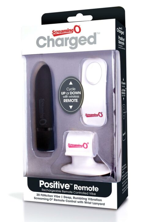 Charged Positive Wireless Remote Control USB Rechargeable Vibe Waterproof - Black