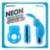 Neon Silicone Vibrating Couples (3 Piece Kit) - Blue