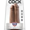 King Cock Two Cocks One Hole Dildo 7in - Caramel