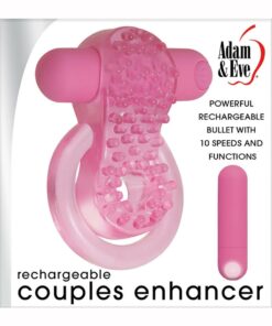 Adam and Eve Couples Enhancer Rechargeable Cock Ring - Pink