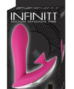 Infinitt Suction Massager Three Rechargeable Silicone Vibrator - Pink