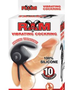 Ram Silicone Vibrating Cock Ring - Black
