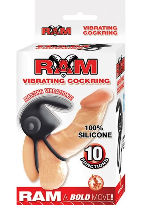 Ram Silicone Vibrating Cock Ring - Black