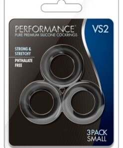 Performance VS2 Pure Premium Silicone Cock Rings - Small - Black