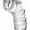 Man Cage Model 05 Male Chastity with Lock 5.5in - Clear