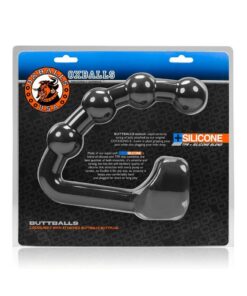 Oxballs Buttballs Silicone Cock Sling-2 with Attached Butt Plug - Black