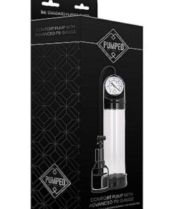 Pumped By Shots Comfort Penis Pump with Advanced PSI Gauge - Clear