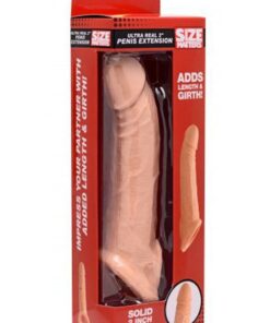 Size Matters Penis Extender Sleeve Realistic 2in - Vanilla