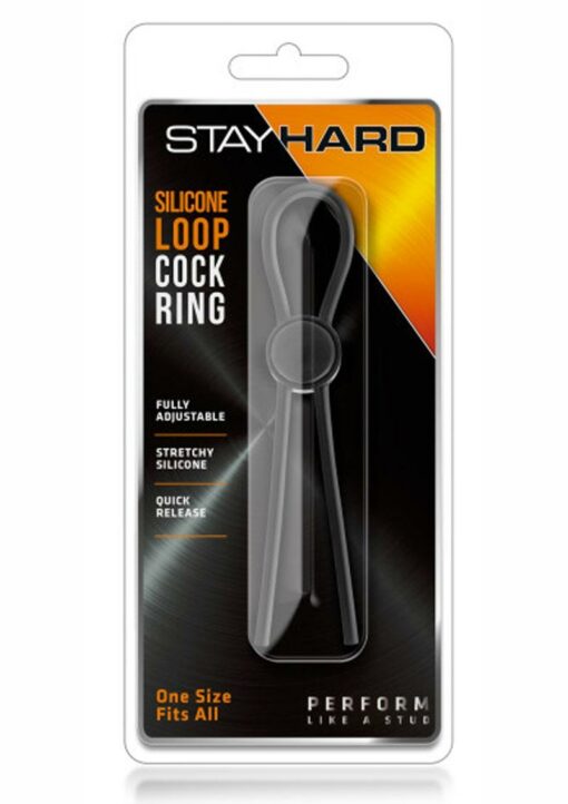 Stay Hard Silicone Loop Cock Ring - Black
