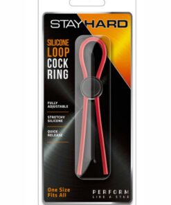 Stay Hard Silicone Loop Cock Ring - Red