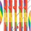 Rainbow Pecker Straws 10 Each Per Pack