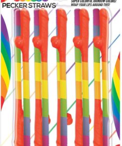 Rainbow Pecker Straws 10 Each Per Pack