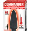 Commander Essential Silicone Rechargeable Vibrating Warming Butt Plug - Black