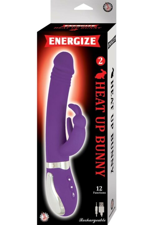 Energize Heat Up Bunny 2 Rechargeable Silicone Warming Vibrator - Purple