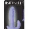 Infinitt Rotating Dual Massager Silicone Rechargeable Vibrator - Purple