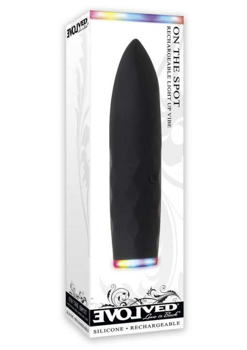 On The Spot Rechargeable Silicone Light Up Bullet Vibrator - Black
