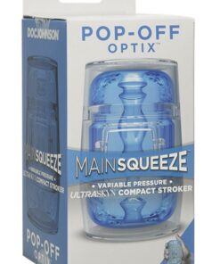Main Squeeze Pop Off Ultraskyn Compact Masturbator - Crystal Blue