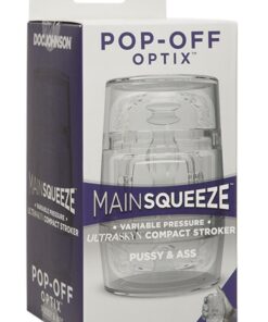 Main Squeeze Pop Off Ultraskyn Compact Masturbator - Pussy and Butt - Clear