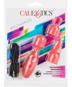 CalExotics Rechargeable Massager Kit Waterproof - Red
