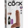 King Cock Squirting Dildo with Balls 8in - Caramel