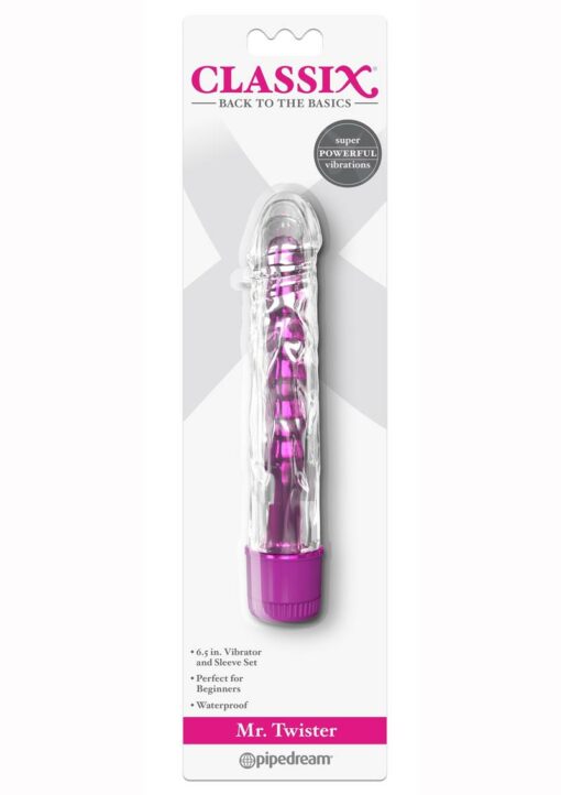 Classix Mr. Twister Vibrator with Sleeve Set - Pink