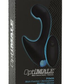 OptiMALE P-Curve Rechargeable Silicone Vibrating Prostate Stimulator with Remote Control - Black