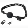 Sincerely Locking Lace Ball Gag Silicone - Black