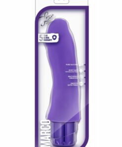 Luxe Marco Silicone Vibrating Dildo 7.75in - Purple