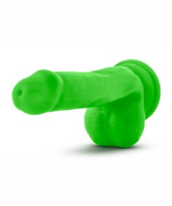 Neo Dual Density Dildo with Balls 6in - Neon Green