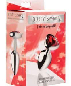 Booty Sparks Heart Gem Small Anal Plug - Red